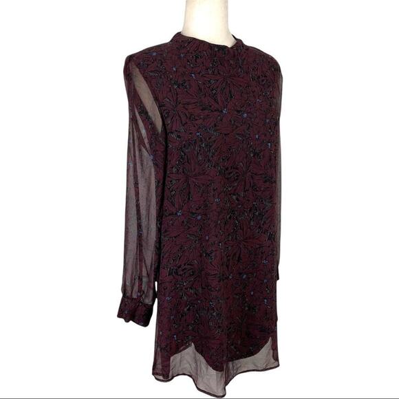 ASTR the Label Women's Long Sleeve Floral Chiffon Backless Dress Chiffon  Small - Picture 11 of 11